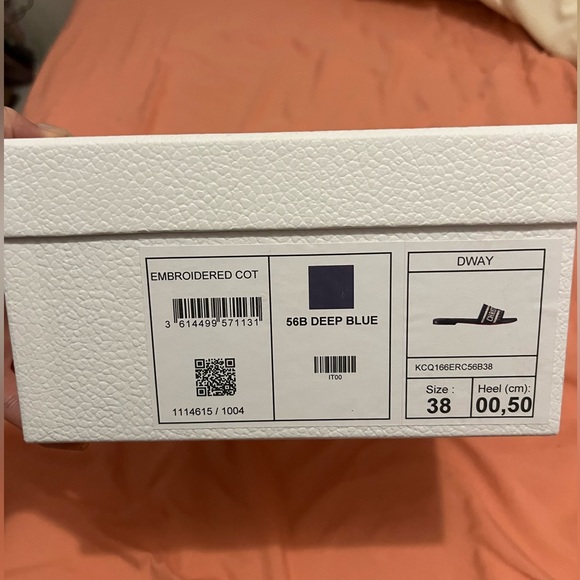 CHRISTIAN DIOR Dway Slide Deep Blue Embroidered Cotton (sz EU38/US8) - Picture 7 of 8